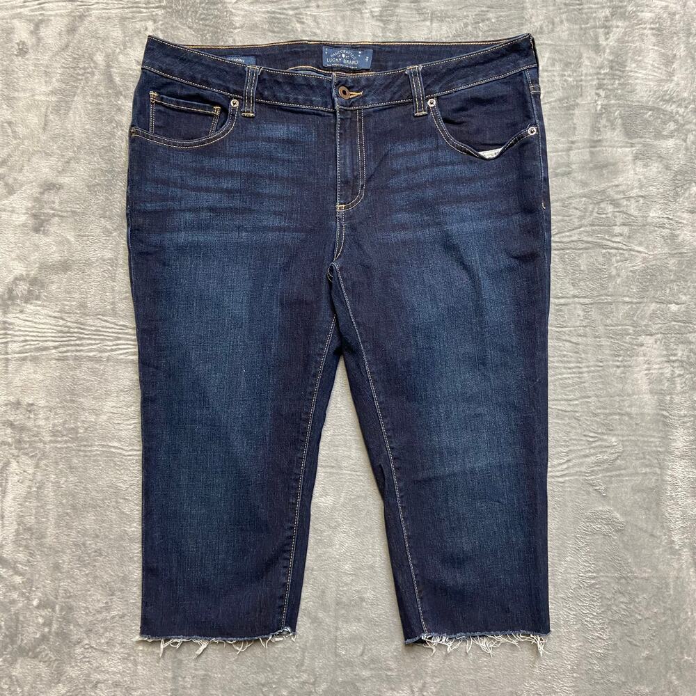 Lucky Brand Ginger Skinny Jeans Women's Size 14W Blue Denim Medium Wash Cropped‎
